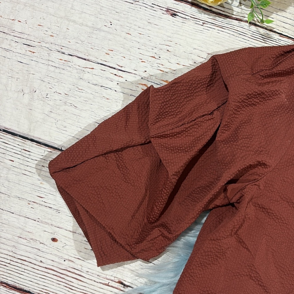 COS Rust Textured Blouse - Picture 5 of 9